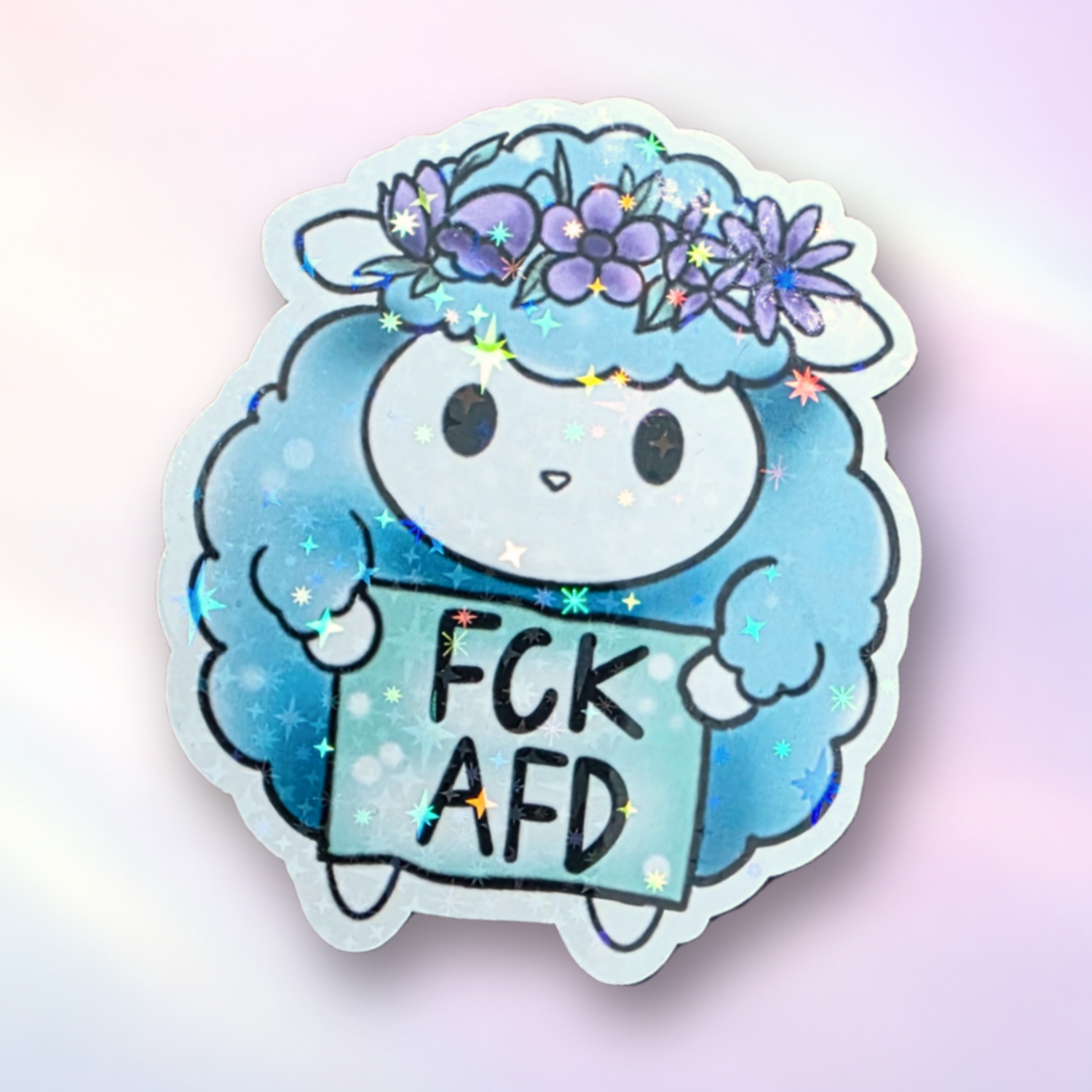 Holo-Sticker "Schaf - FCK AFD"