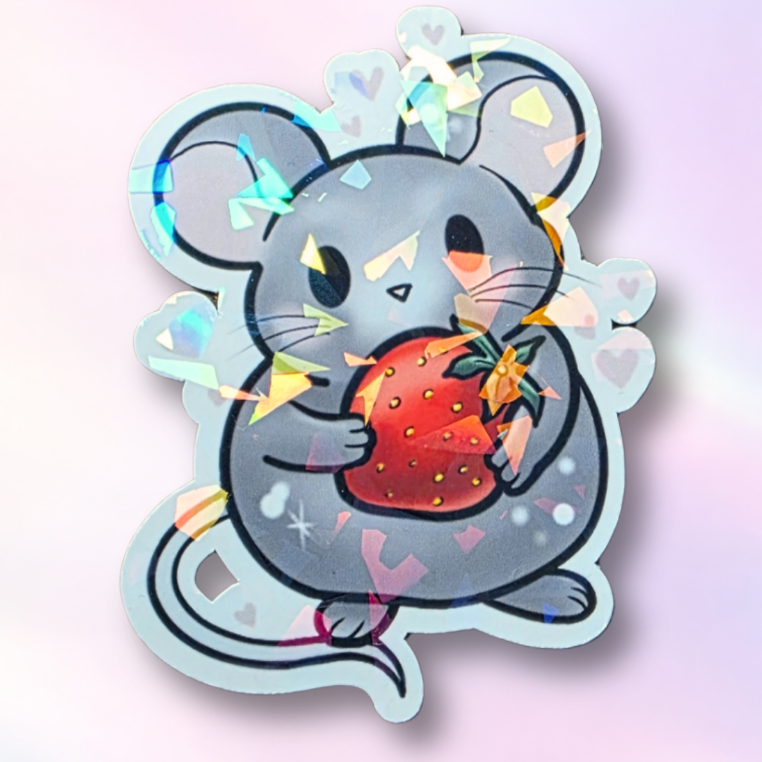 Holo-Sticker "Erdbeer-Süßsmaus"