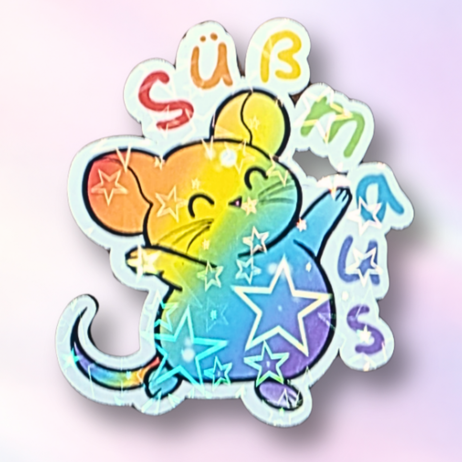 Holo-Sticker "Rainbow-Süßmaus"