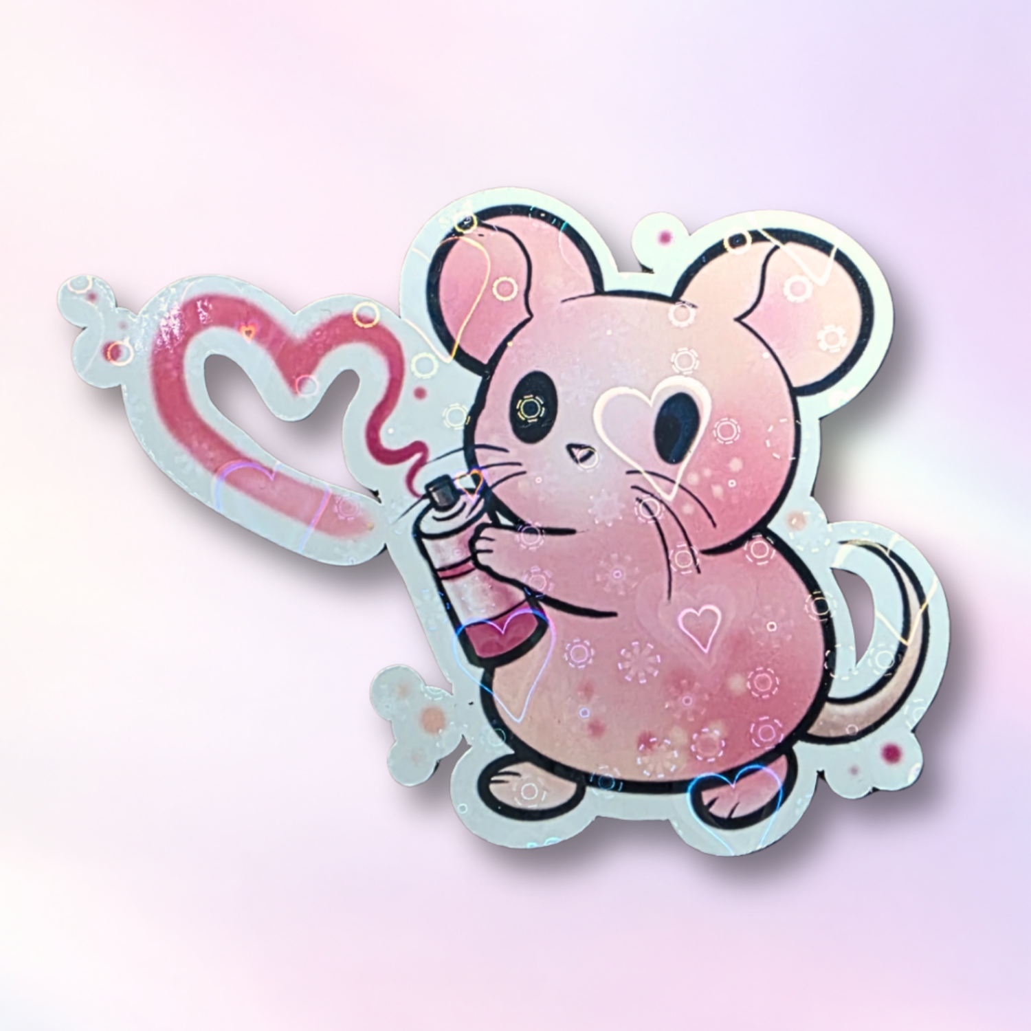 Holo-Sticker "Graffiti-Süßmaus"
