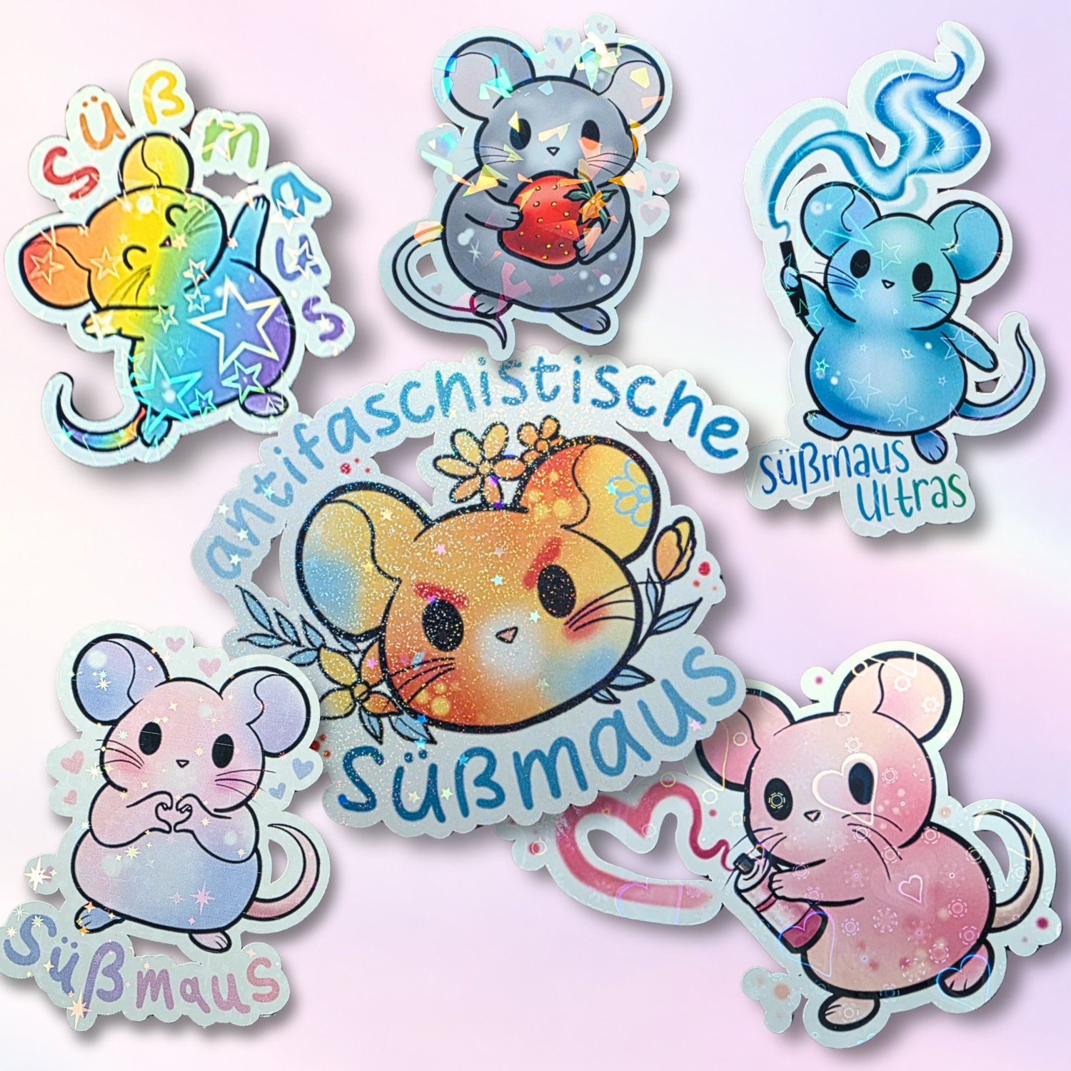Holo-Sticker Bundle "Süßmäuse"