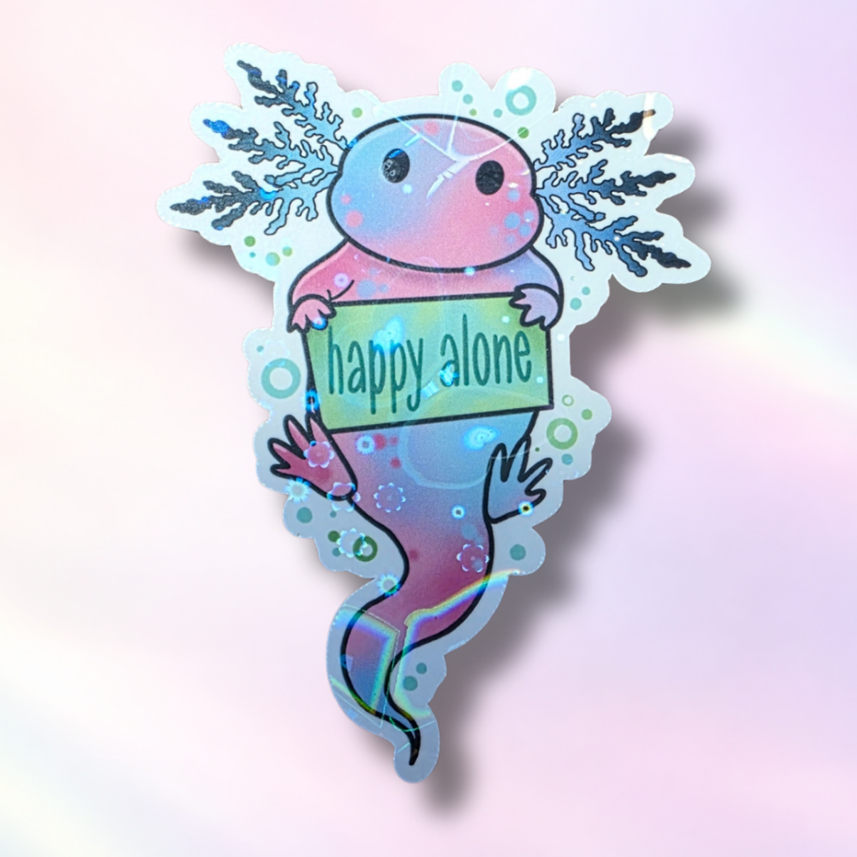 Holo-Sticker "HappyAloneLotl"