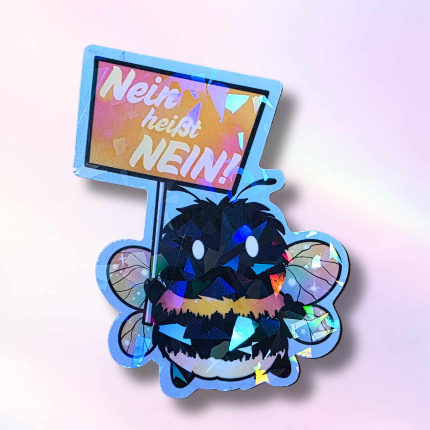 Holo-Sticker "NeinHeißtNein-Hummel"