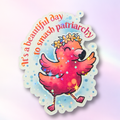 Holo-Sticker "beautiful day-Flamingo"