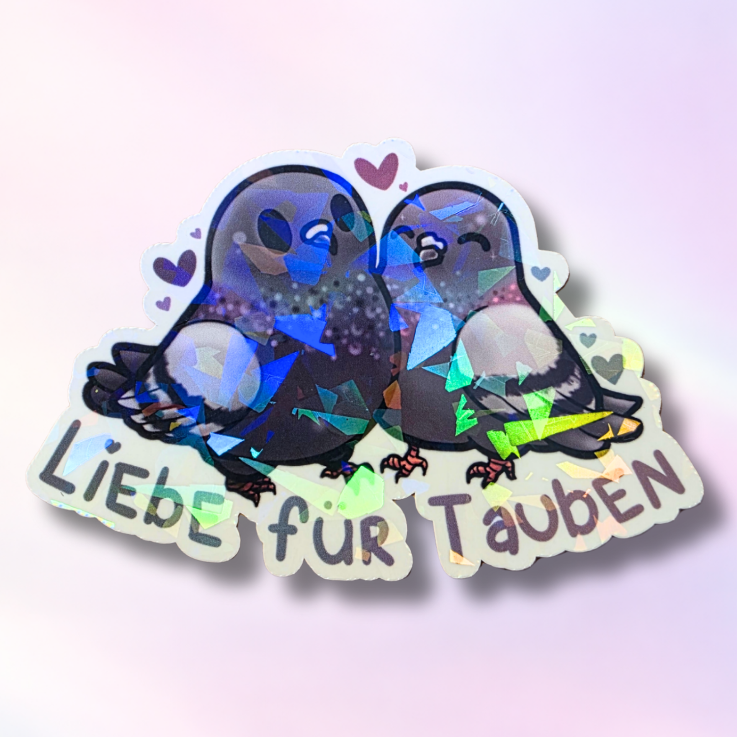 Holo-Sticker "LiebeFürTauben"