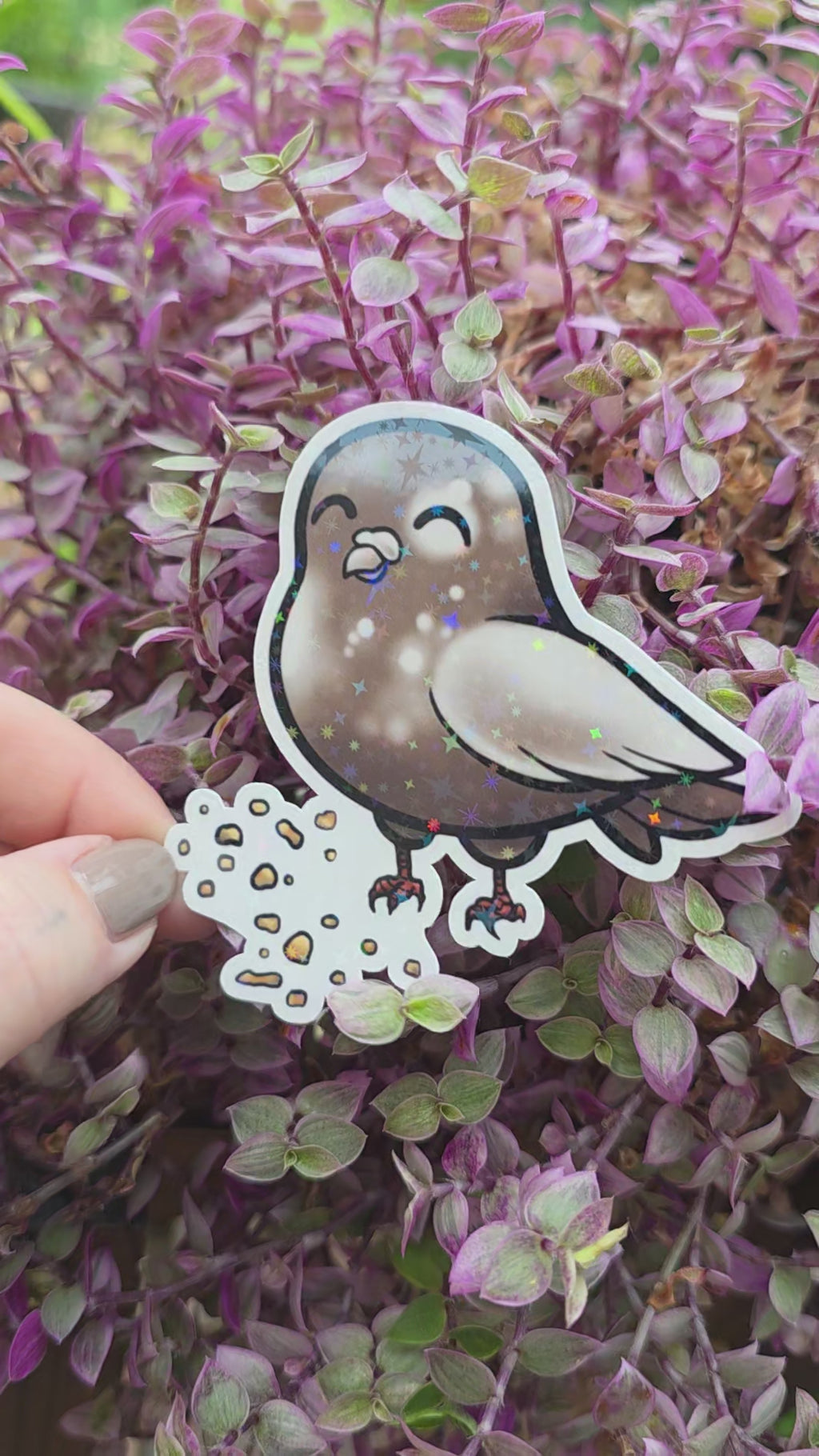 Holo-Sticker "GibTaubenKörnchen"