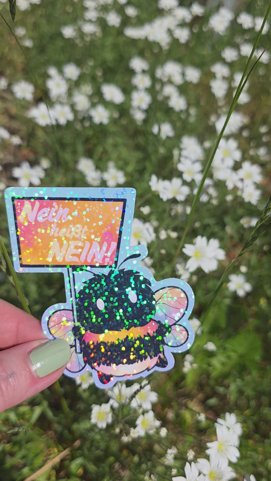 Holo-Sticker "NeinHeißtNein-Hummel"
