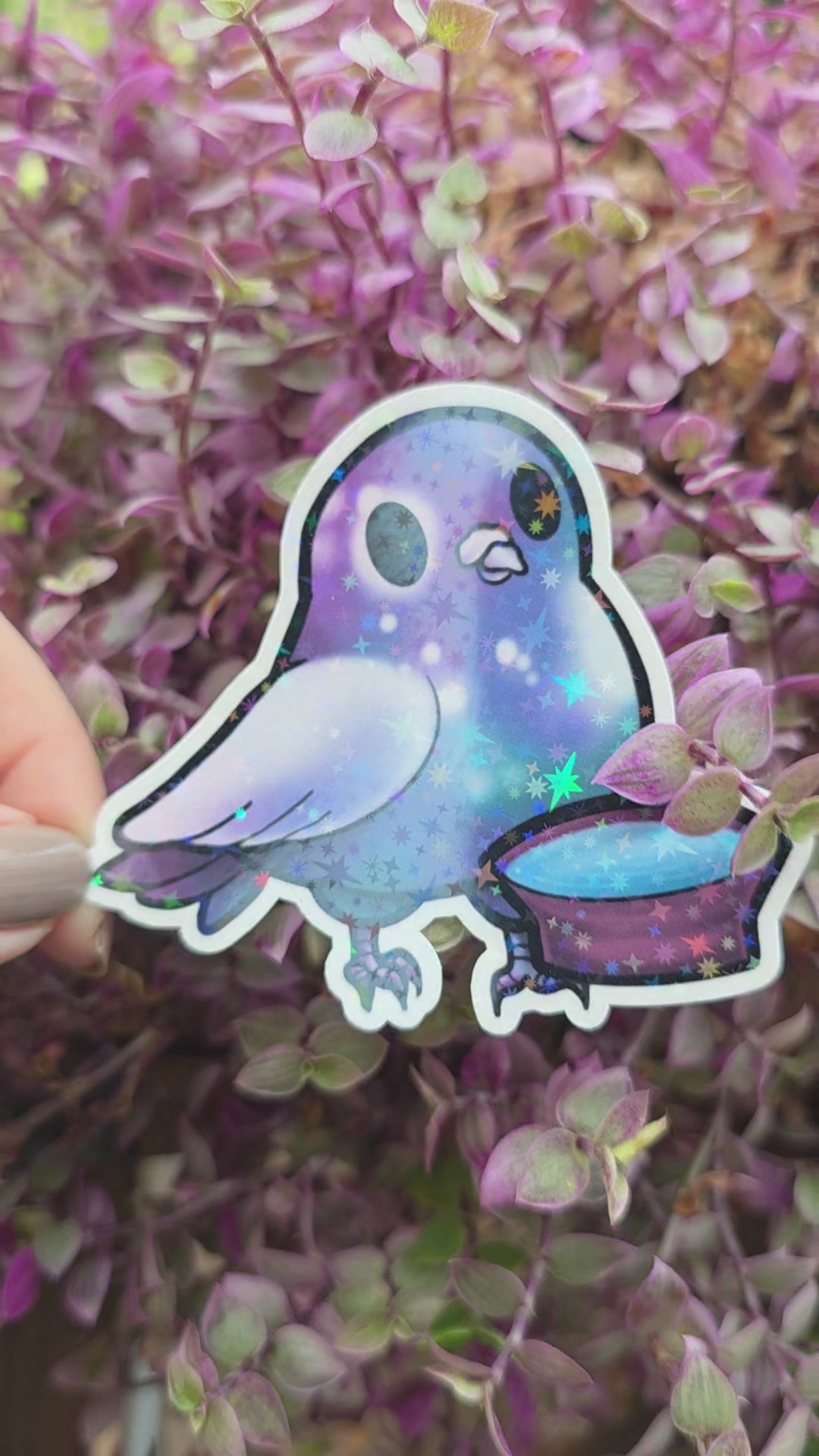Holo-Sticker "GibTaubenWasser"