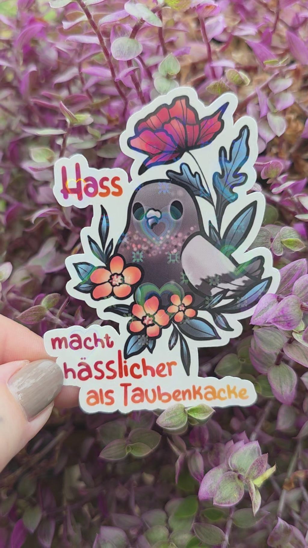 Holo-Sticker "HassMachtHässlicher"
