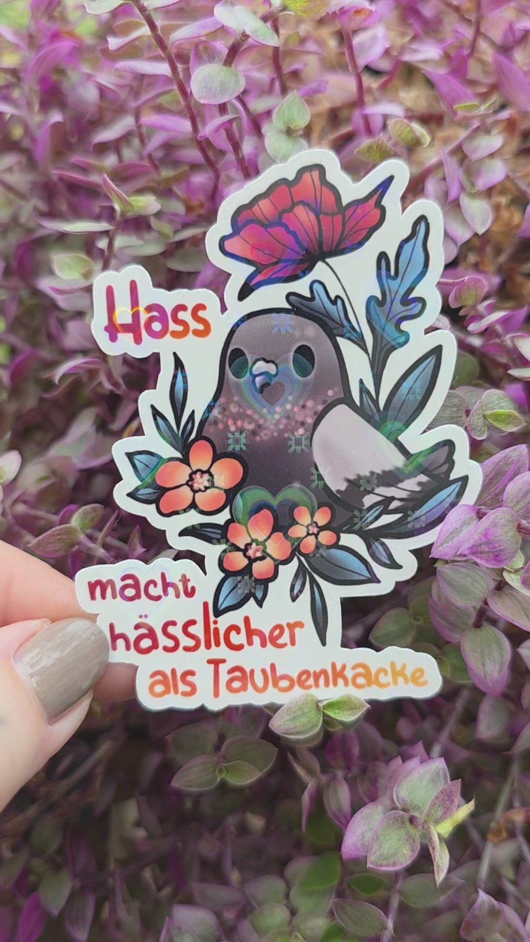 Holo-Sticker "HassMachtHässlicher"