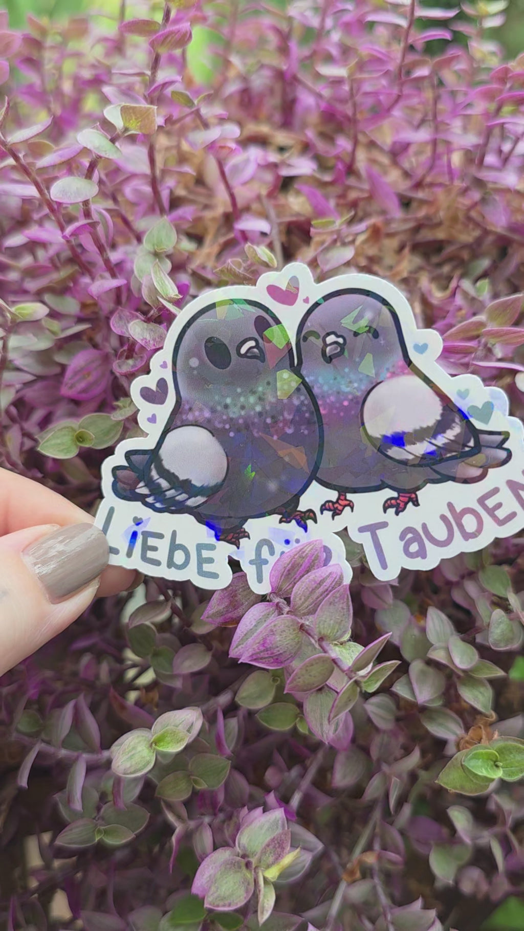 Holo-Sticker "LiebeFürTauben"