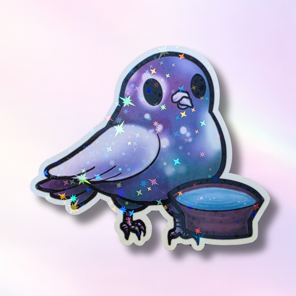 Holo-Sticker "GibTaubenWasser"